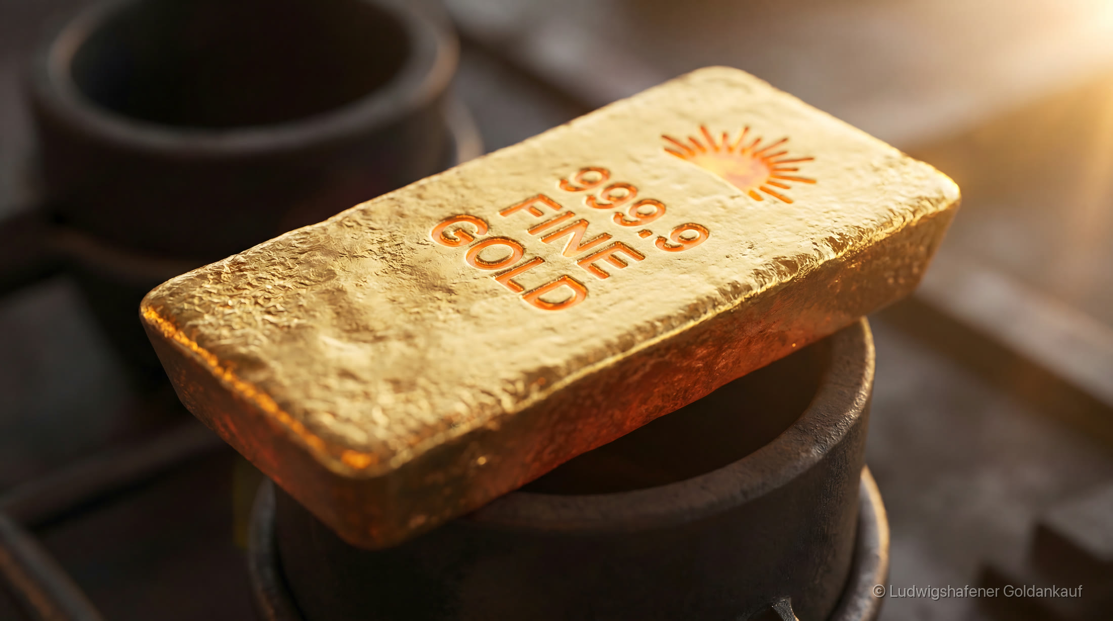 Goldbarren und Edelmetalle als Detailaufnahme